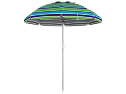 Guarda-sol de praia Ø178cm UV40+, altura estável, à prova de vento, com bolsa de ventilação, multicolorido