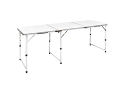 Mesa De Acampamento Dobrável E Ajustável Em Alumínio 180 X 60 Cm
