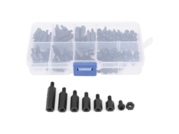 Kit Separador De Porcas E Parafusos Nylon Unidirecional M3 Com 180 Peças Suprimentos Industriais Preto
