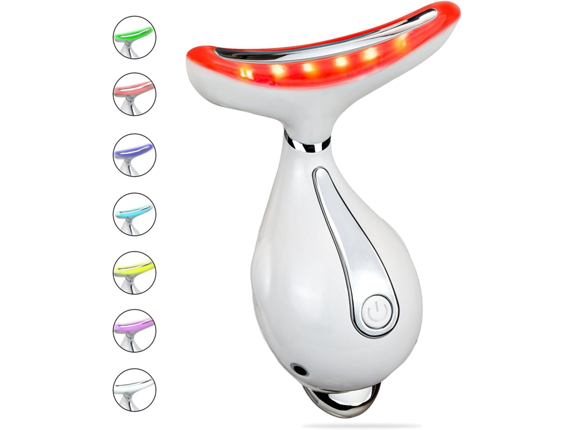 Led Vermelho Para Rosto/pescoço, Massagem E Cuidados Com A Pele - Branco