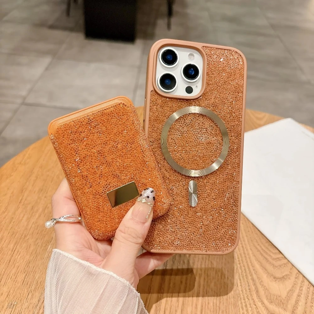 (laranja, Iphone 16 Pro) Capa Para Celular Com Compartimento Magnético Para Cartão, Compatível Com Iphone, Capa Protetora À Prova De Choque.