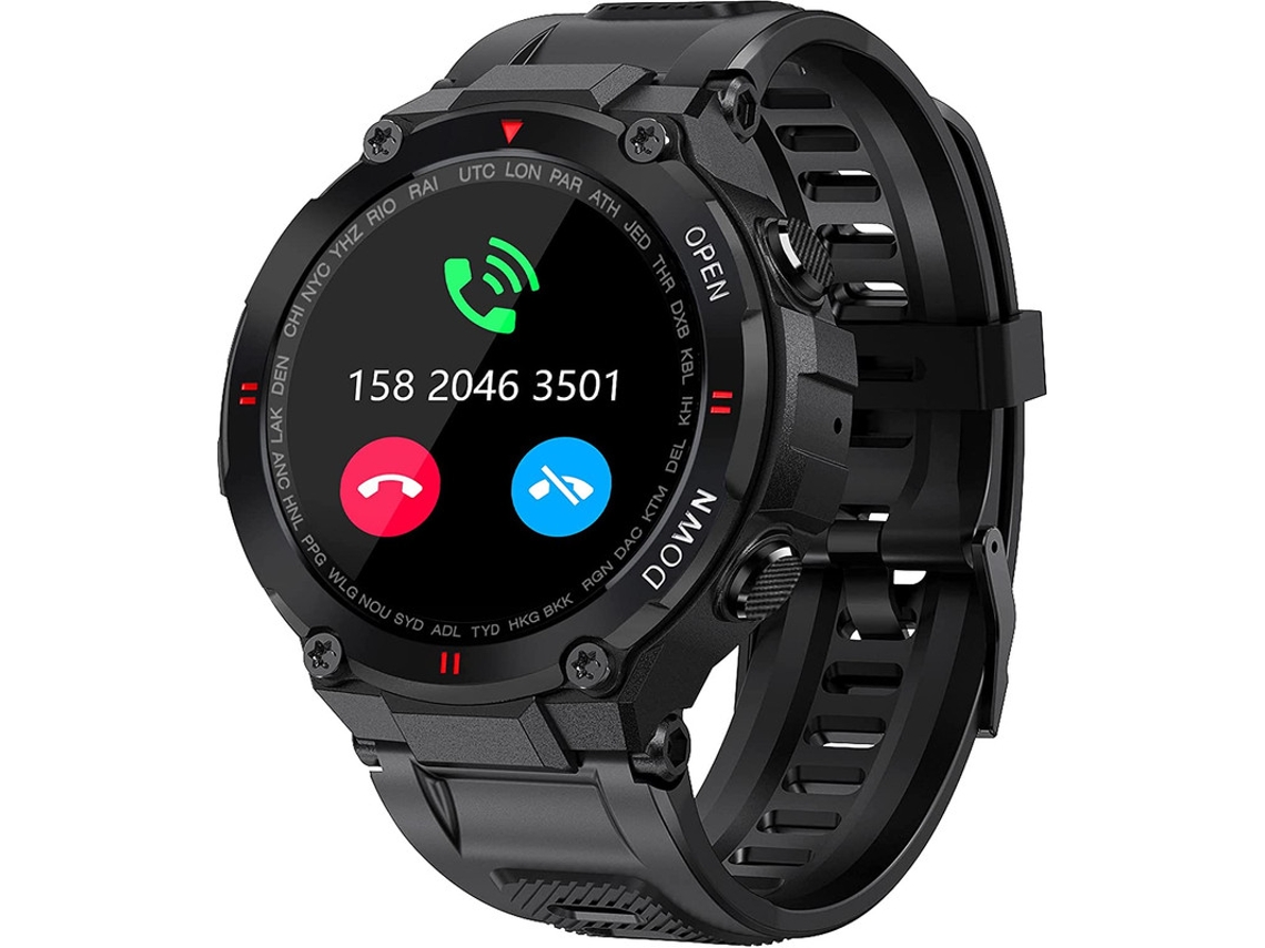 Smartwatch YIZHOOD Te458 Militar de 13Inch Daily Talk Fitness Preto