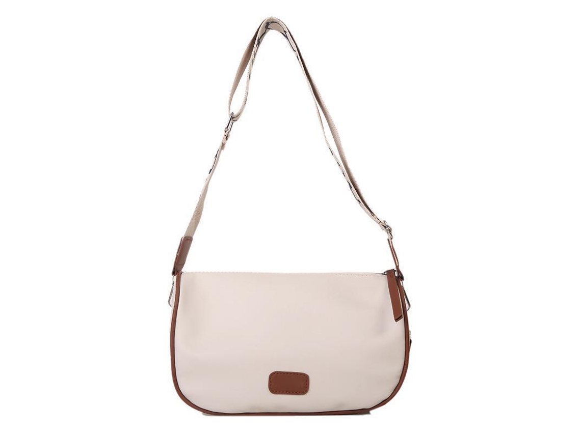 Bolsa Feminina de Ombro Casual com Cor Única, Marrom Pu Ajustável Transversal S/MARCA