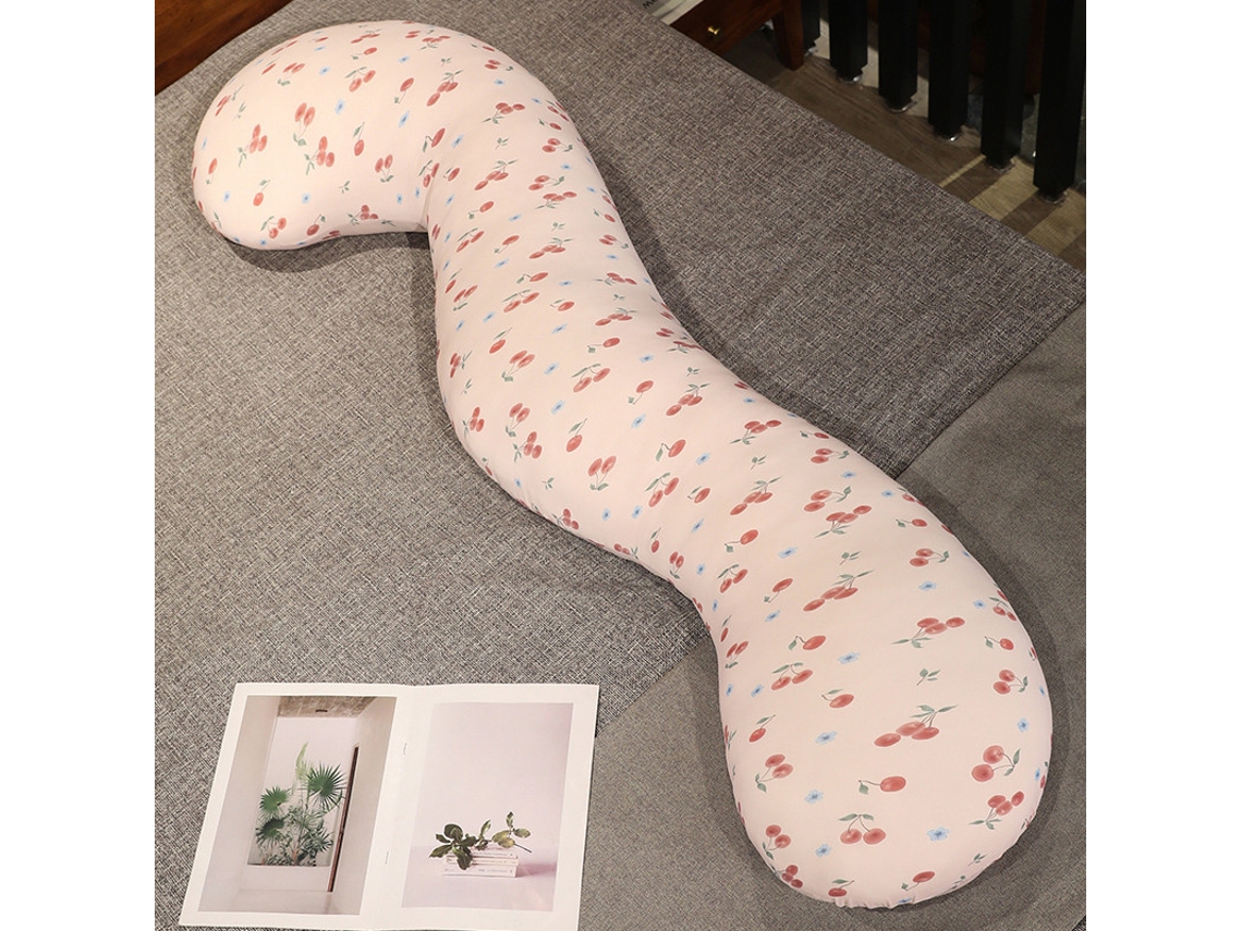 Almofada de Gravidez PANOONA Longa e Macia, Adequada para Dormir ao Lado Rosa (120 Cm)