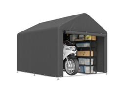 Casinha de Jardim, Tenda de Armazenamento, para Motocicleta, porta de enrolar, 200x238x183 cm Cinza Escuro