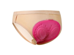 Calcinha Ciclismo Feminina com Preenchimento Anti atrito Material Elástico Respirável para Mountain Bike Road Bike e Spinning Bege S