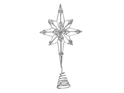 Enfeite De Estrela Para Árvore De Natal, Ponta Prateada, Acessório Festivo Fácil De Usar Para Festas. Loja Olysi