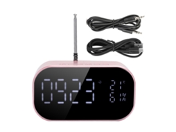 Altavoz Inalámbrico Bluetooth S2 com Tela LCD, Despertador, Graves, Material Metálico, Quarto S/MARCA