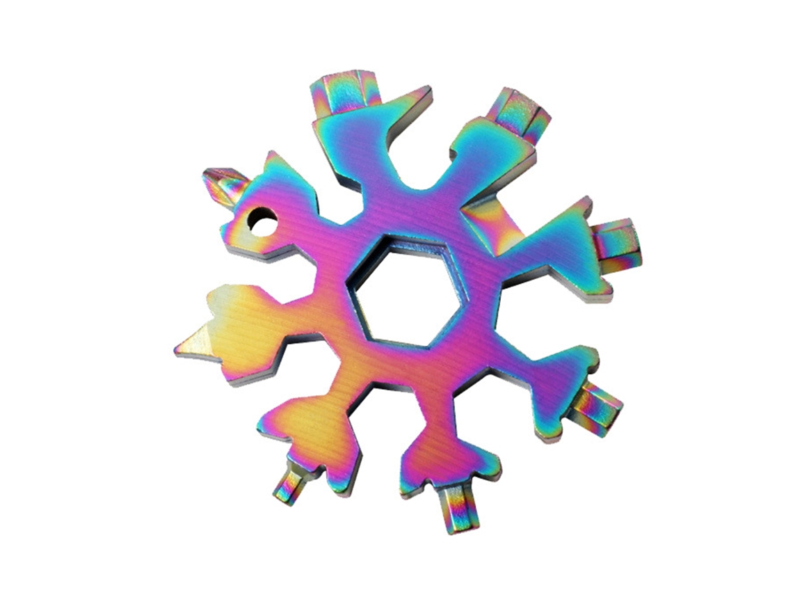 Ferramenta Chave de Floco Neve Multifuncional Portátil Colorida 8 Ângulos Hexagonal Multiuso Aço Alto UISAVE