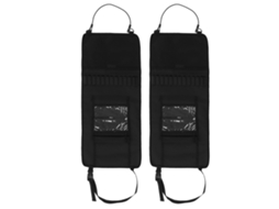 2pcs Organizador de Banco Traseiro de Carro com Bolsa de Malha Tecido Oxford 600d Preto