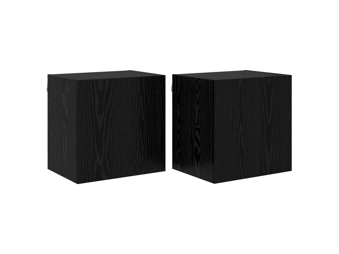 Conjunto 2 Gabinete Para Tv Vidaxl Preto Derivados De Madeira (40,5x30x40cm)