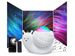 Luz Noturna Do Projetor Star Luzes Do Projetor Aurora Galaxy 4 Em 1 Luzes Noturnas Snail Kids Para Quarto Com Coluna Bluetooth Bestvite