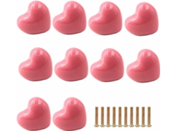 Conjunto De 10 Puxadores Cerâmica Rosa Para Armários, Material Moderno, Fáceis De Instalar, Ideais Para Penteadeiras