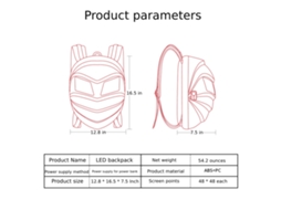 Mochila Led Programável Resistente À Água Para Moto E Caminhada