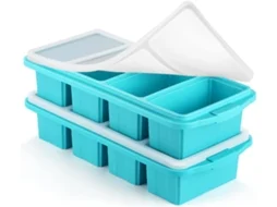 Bandeja De Silicone Para Congelador Com Tampa, Formas De Silicone Para Congelar Alimentos, Bandeja Grande Para Cubos De Gelo