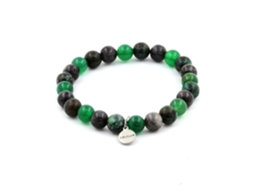 Pulseira De Contas De Turquesa Africana, Labradorita E Ágata Verde De 8 Mm Nostalgia88
