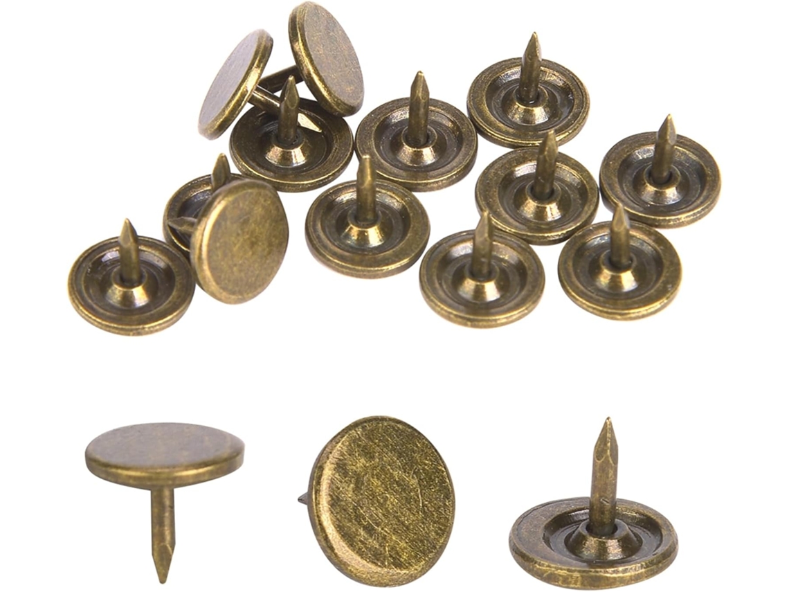 100 Peças De Tachas Para Estofamento, Pinos Decorativos Planos Estilo Ferro, Acessórios De Fixação Para Sofás, Móveis E