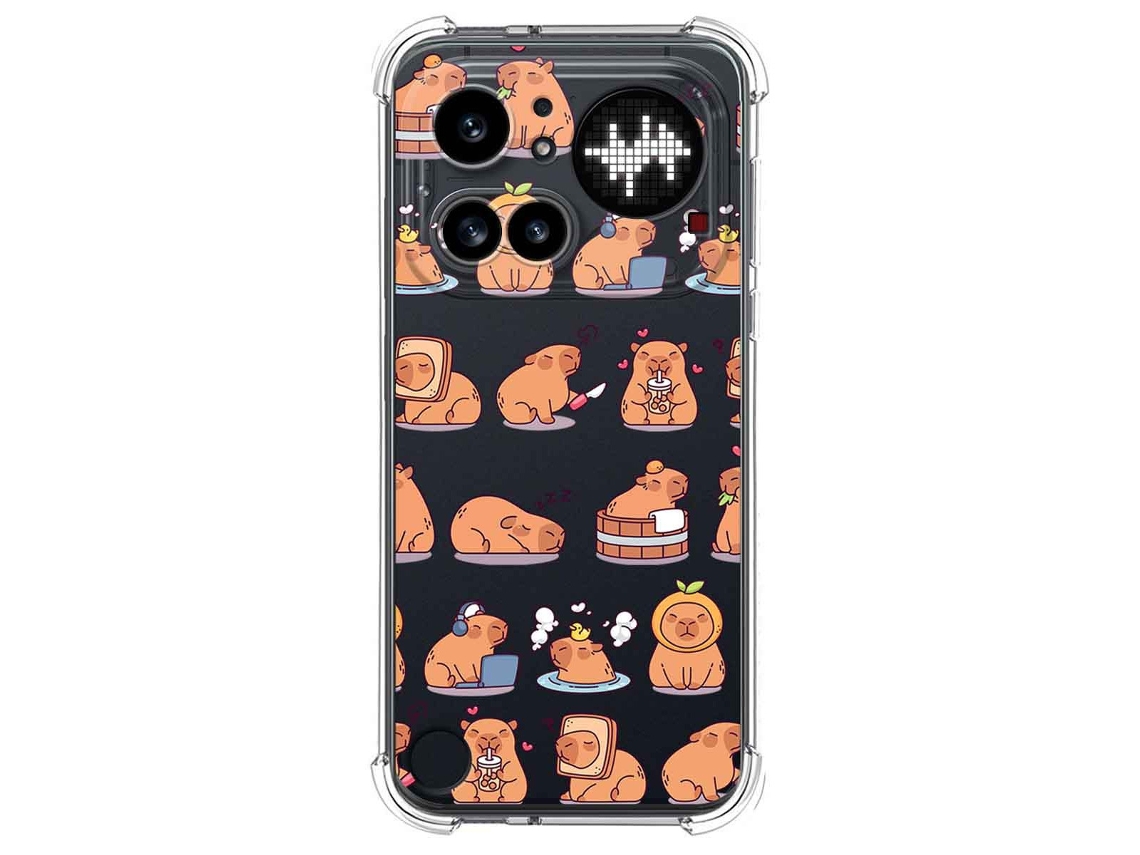 Capa Tumundosmartphone Transparente De Silicone À Prova De Choque Para Nothing Phone 4a Pro 5g Design De Capivara 01