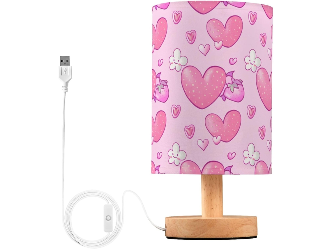 Abajur De Cabeceira Em Formato Coração Com Porta Usb, Sem Necessidade De Lâmpada, Luz Led Quente Para Quarto, Sala De