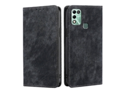 Capa De Celular Em Couro Sintético Escovado Com Proteção Rfid Antirroubo Para Infinix Hot 11 Play