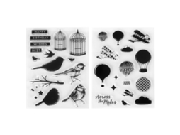 2 Peças De Selos Transparentes De Silicone Para Scrapbooking E Decoração De Cartões Aves