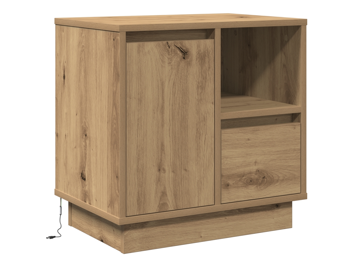 Conjunto 1 Mesa-de-cabeceira Vidaxl Castanho Derivados De Madeira (50 X 34,5 X 50 Cm.)