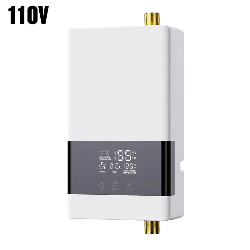 Aquecedor de Água Elétrico de Parede com Visor de Temperatura Lcd e Controle Remoto. MDUG (110v 4000w, Branco)