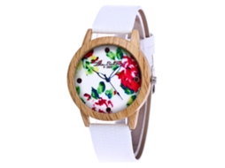 Relógio de Pulso Analógico de Quartzo com Pulseira de Pu Estilo Fashion (branco)