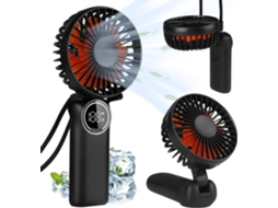 Ventilador Portátil, Mini Ventilador De Mesa Recarregável Com Display Led, Ventilador De Mão Pessoal Dobrável De 180° Com Cabo Com Slowmoose