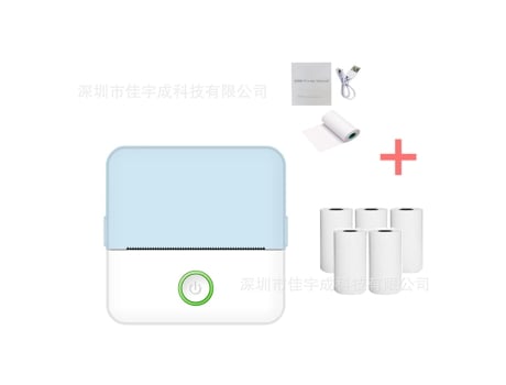 Impressora Térmica Portátil Com 5 Rolos De Papel Para Impressão De Diários, Fotos, Notas, Memorandos Azul SIURN