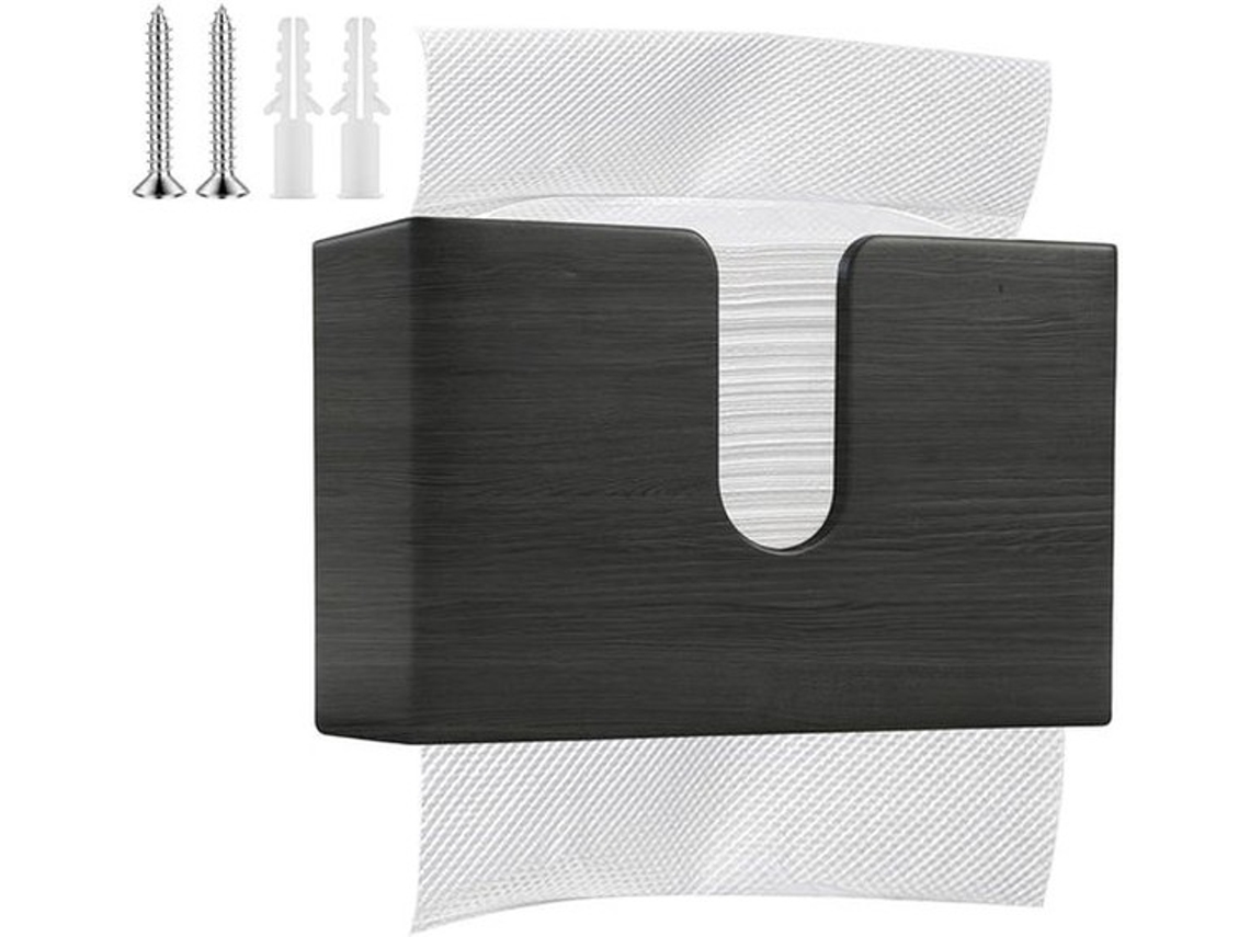 Dispensador De Toalha De Mão Em Bambu - Guarda Toalha De Papel - Preto - Pendente/estante - 29 X 18,5 X 11,5 Cm - Sustentável E Prático