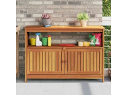 Vidaxl Mesa Consola Para Jardim 110x35x75 Cm Madeira De Acácia Maciça