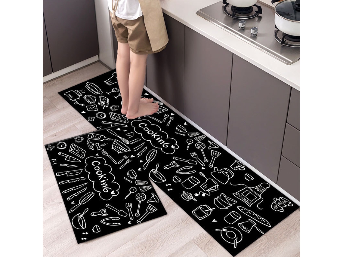 Tapete de Cozinha de 2 Peças, Tapete de Corredor Antiderrapante e Lavável, Estilo 6, 50x80cm/50x160cm DIGITALLAB