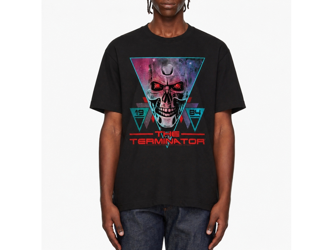 Rockinstone Terminator Space Face Black Adult T-shirt Size:xxl