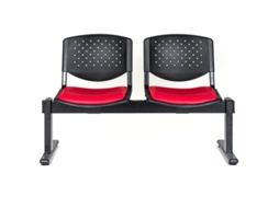 Cadeiras de Receção RIVA Prisma Vermelho e Preto (2 Lugares - Polipropileno e Tecido)