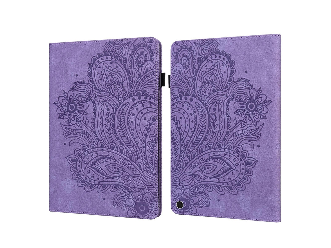 Capa De Couro Com Estampa De Pavão Em Relevo Para Tablet Google Pixel