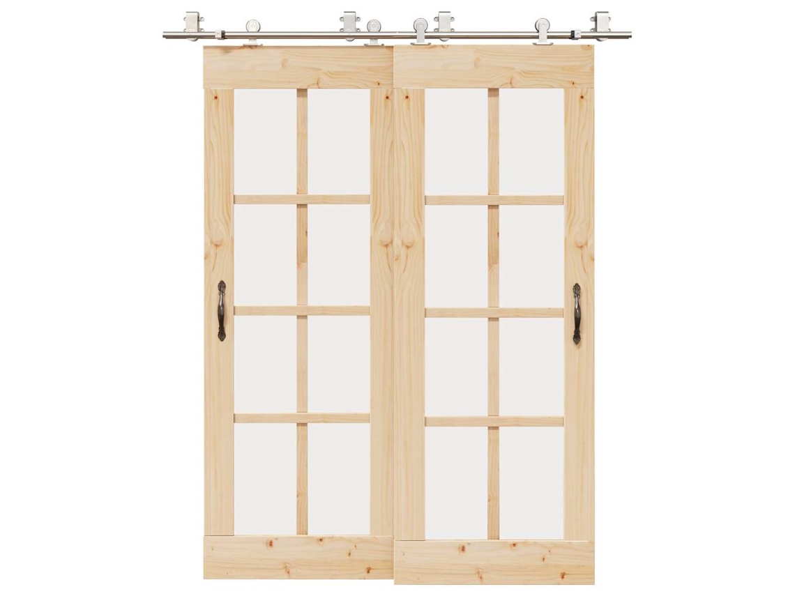 Vidaxl Kit Ferragens P/ Porta Deslizante 183cm Aço Inoxidável Prateado