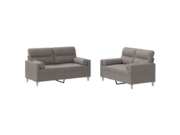 Sofa Set, Sofa Sets Vidaxl Cinzento-acastanhado Tecido (n/a)