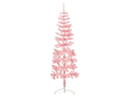 Vidaxl Meia Árvore De Natal Fina Com Suporte 120 Cm Rosa