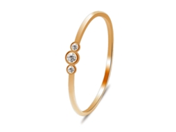 Anel De Cobre Com Zircônia Decoração Moda Simples