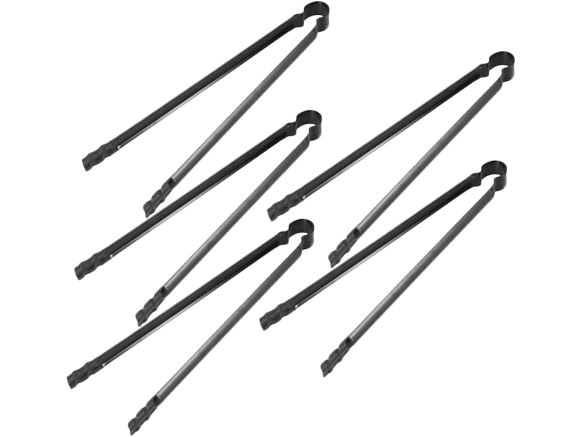 Pinças De Metal 5 Peças Para Churrasco E Camping, Utensílios Para Lareira Externa, Pinças Resistentes Ao Calor