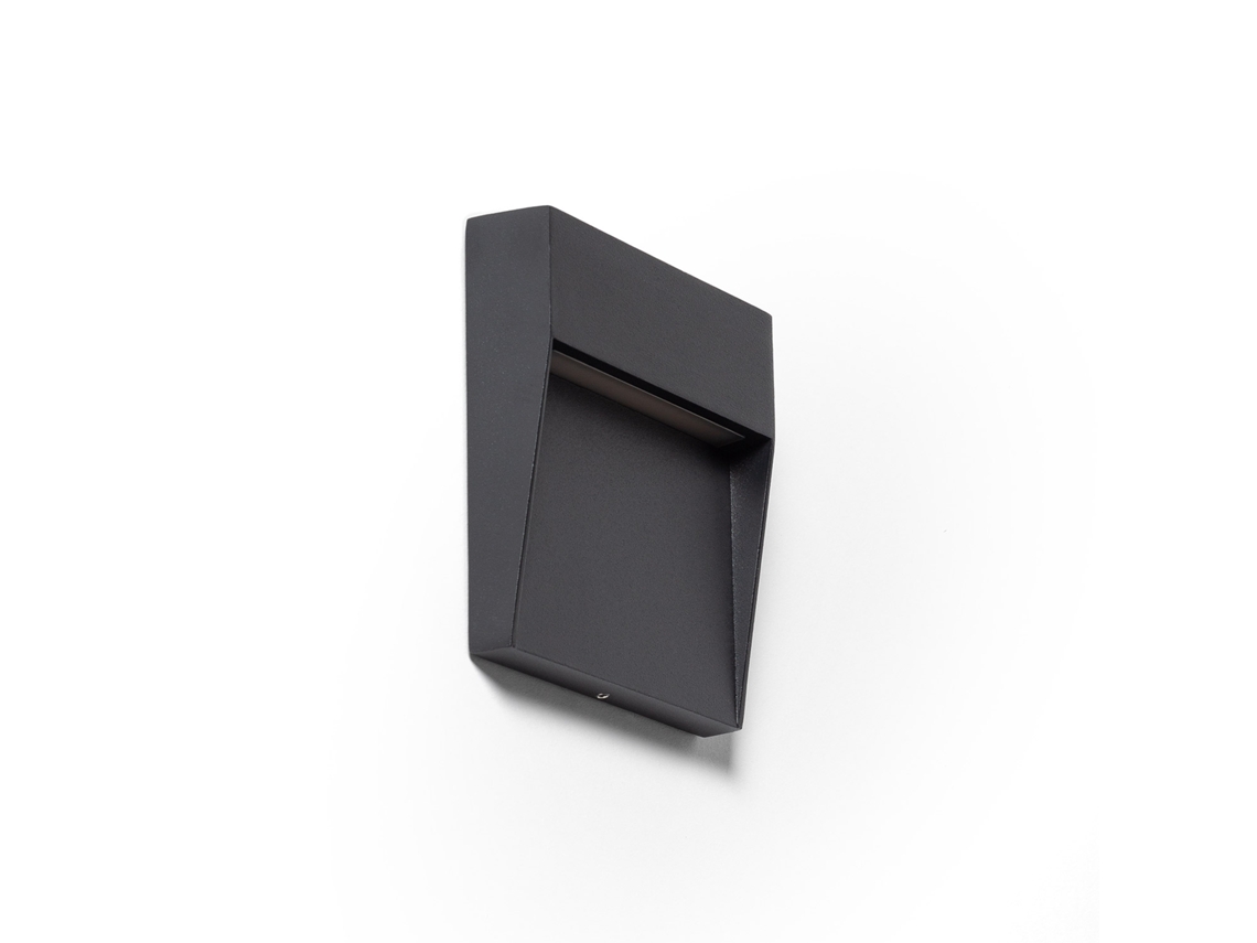 Baliza De Parede Exterior Led 3w Com Cct Selecionável, Em Alumínio, Superfície Quadrada, Jade Preto