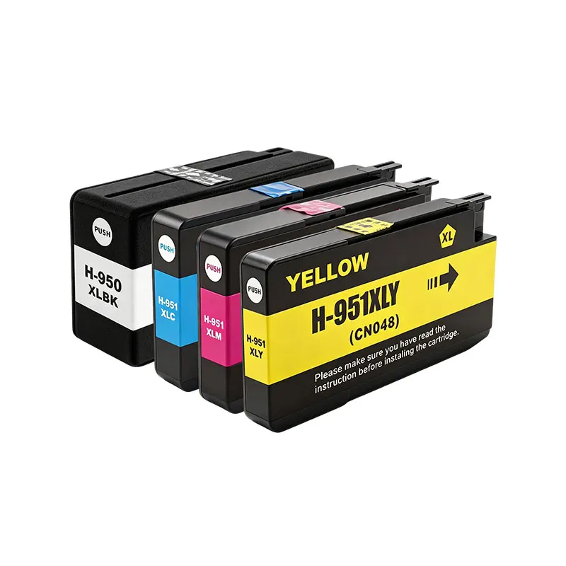 Conjunto De 4 Peças Nº 950xl 951xl Para Impressoras Hp Officejet Pro 8100, 8600, 8610, 8615, 8620, 8625, 8630, 8660, 8680, 251dw E 276dw.