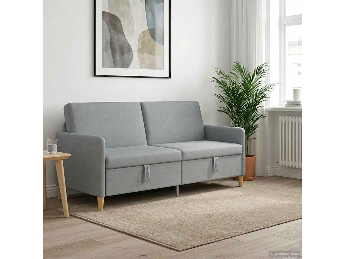 Vidaxl Sofa Com Armazenamento Cinzento-claro 192 X 78 X 87 Cm