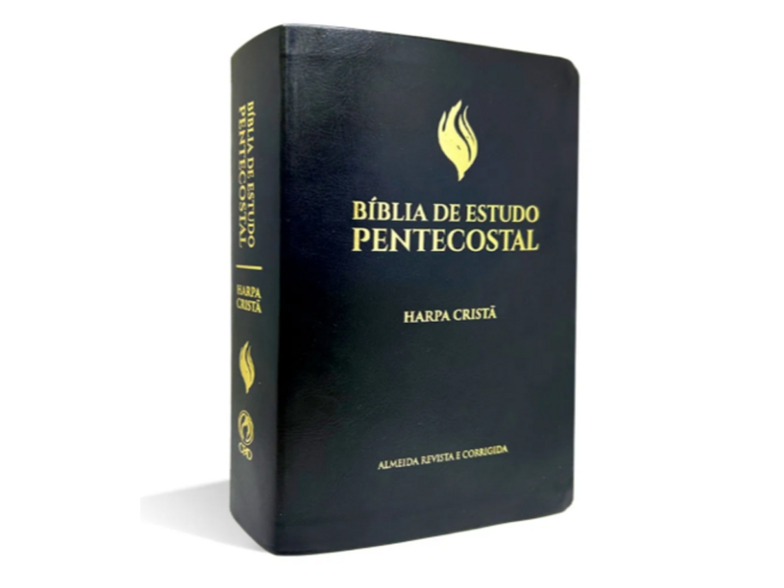Livro Biblia De Estudo Pentecostal Media Luxo Harpa Crista Preta de Editora Cpad (Português do Brasil)