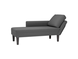 Vidaxl Chaise Lounge Com Almofada Tecido Corduroy Cinzento Escuro