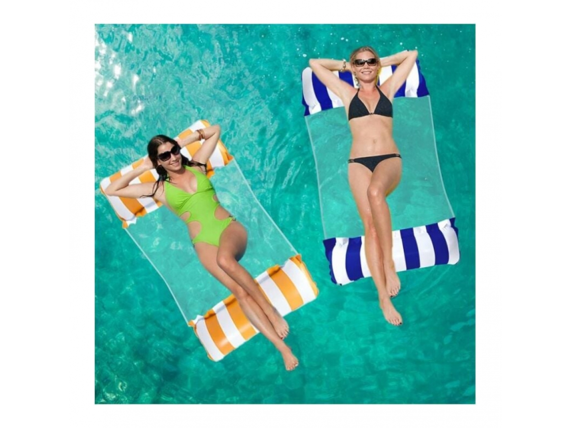 Rede Flutuante Para Piscina De 2 Peças, Rede Inflável Versátil 4 Em 1 Com Mosquiteiro, Espreguiçadeira Inflável Para Adultos E Crianças, Rede Portátil