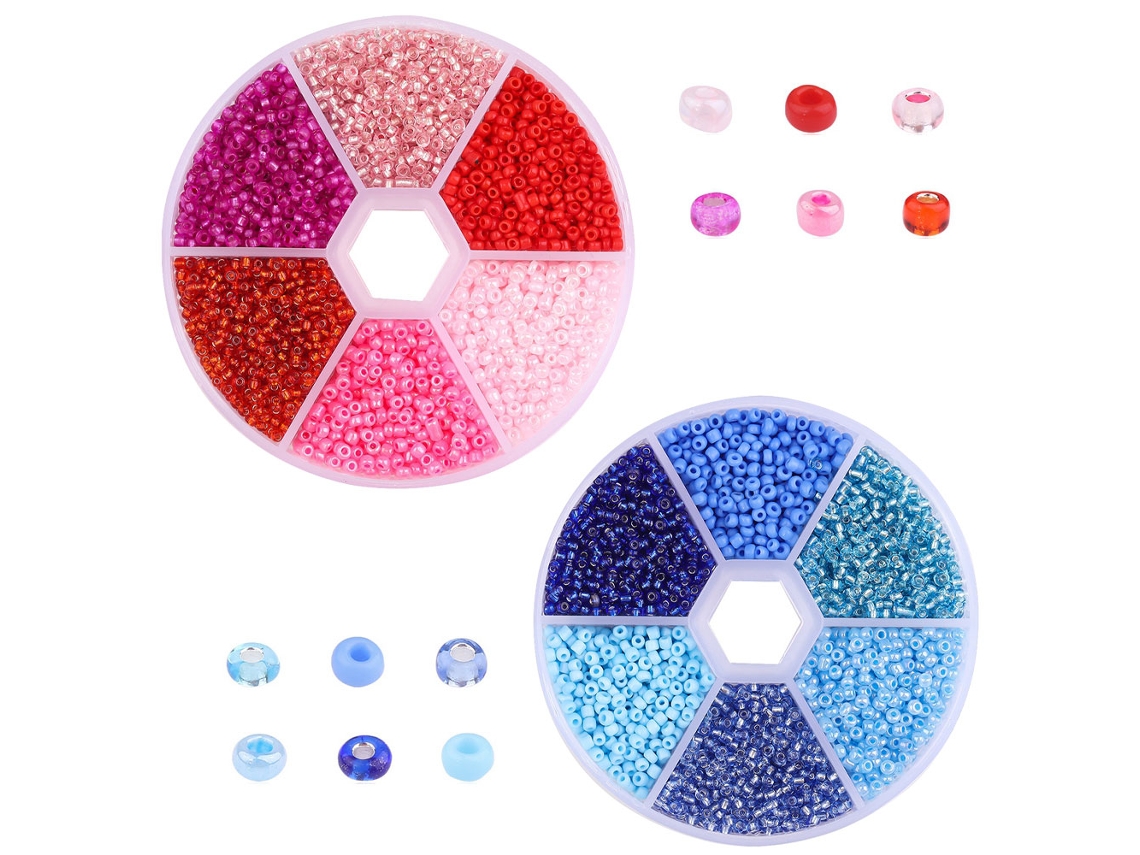 Miçangas de Vidro Pequenas 7800 Peças de 2 Mm para Fazer Joias para Pulseiras Brinco Fazer Kit de Suprimentos JEDBESETZT