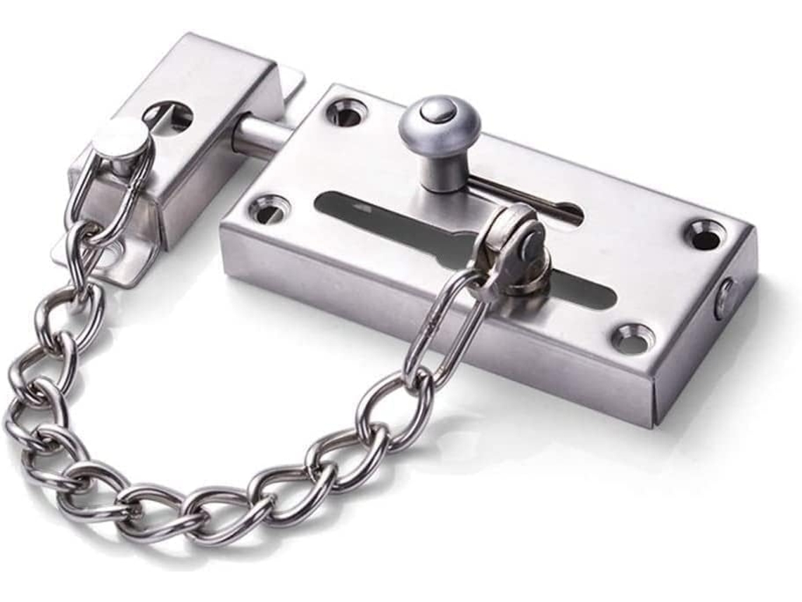 Corrente de Porta em Aço 2 P 5 Cm, Durável, Resistente, Latão