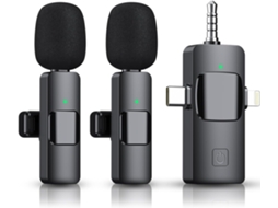 Microfone Sem Fio 3 Em 1 De Lapela Com Função Redução Ruído, Compatível Celular/ Câmera/ Laptop Iphone/ Android Aquaforge